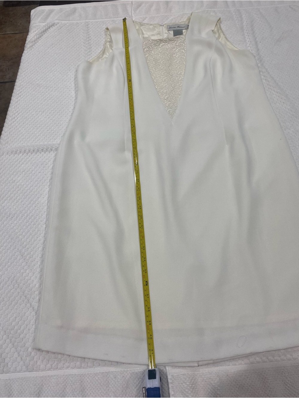 Ivory Satin-Trim Dress with Open Front Jacket Suit - Picture 8 of 16